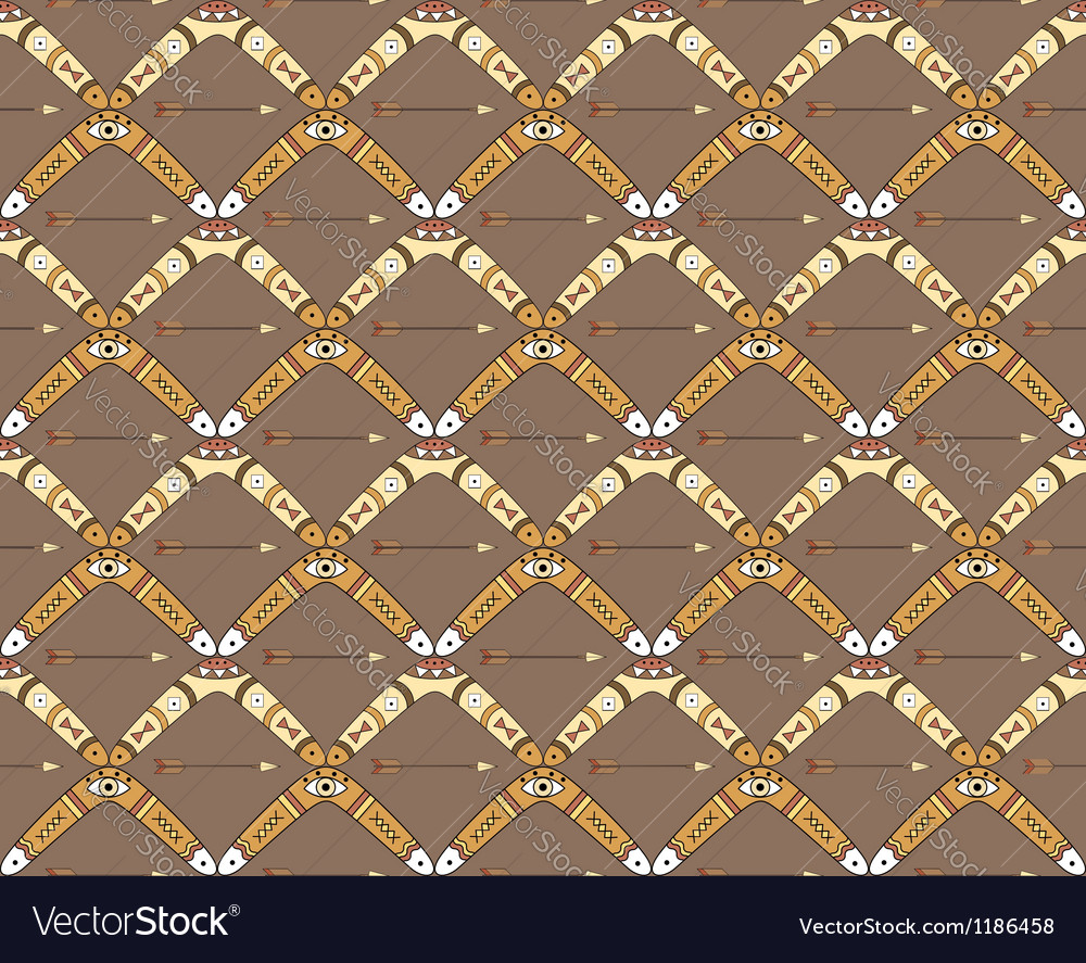 Seamless pattern with boomerangs and arrows
