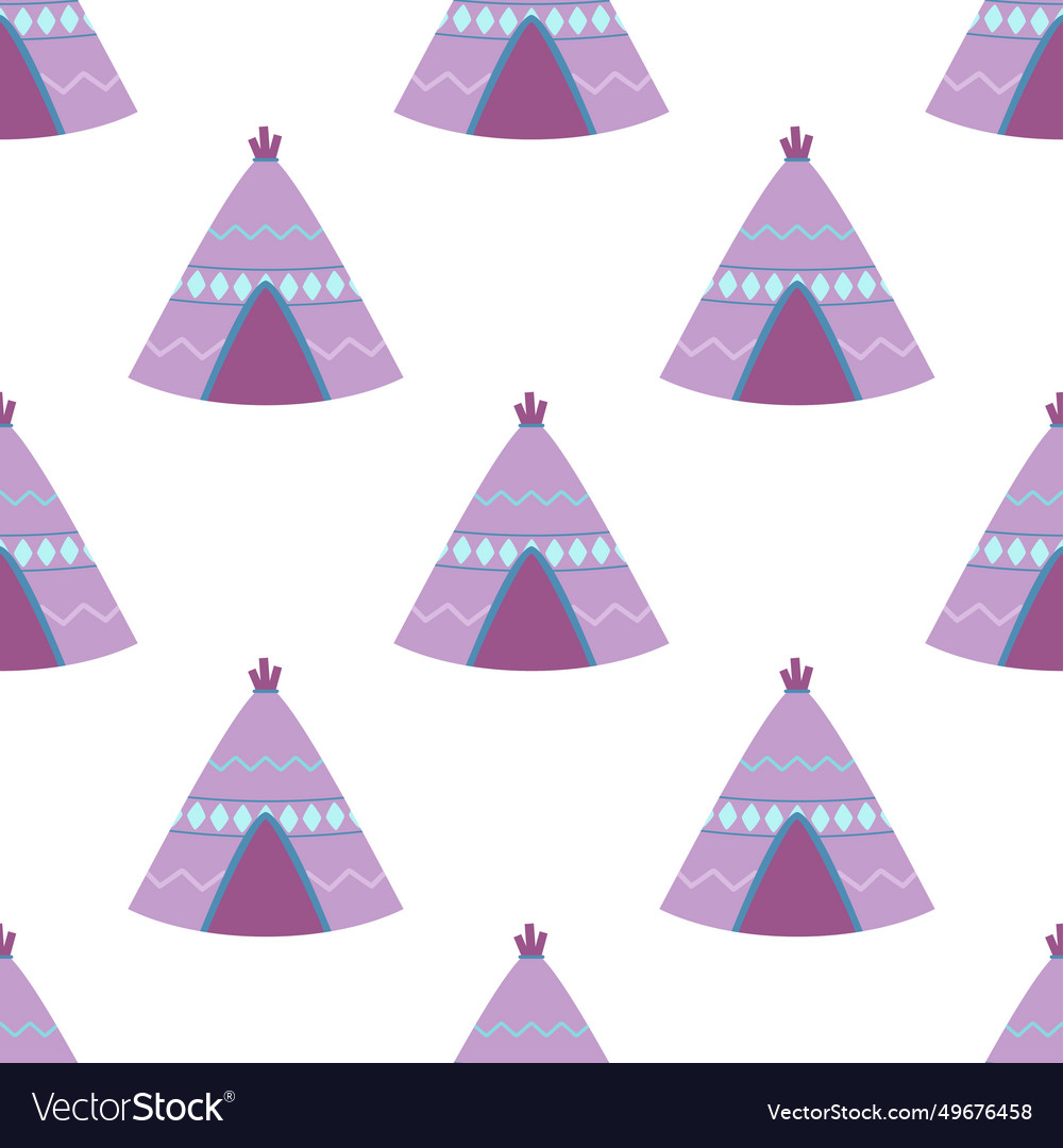 Seamless pattern with teepee tent