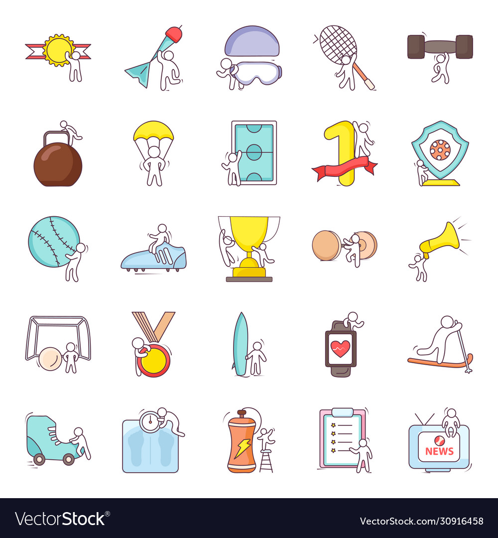 Sports awards doodle icons pack