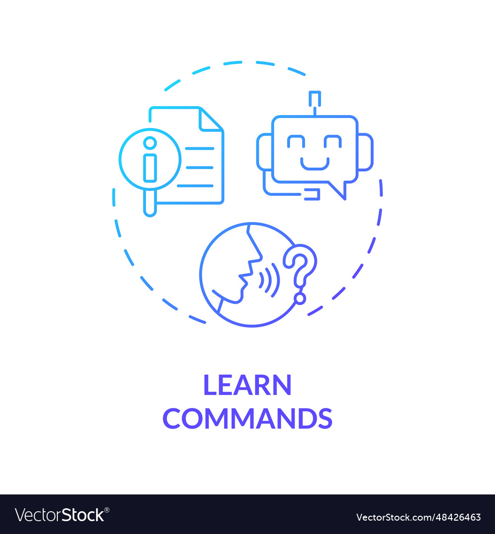 2d learn commands gradient icon concept vector image 2d learn commands gradient icon concept