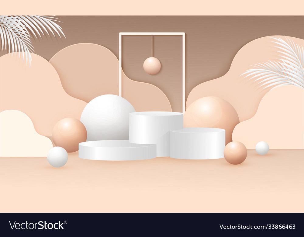 Abstract mock up scene with podium geometry shape