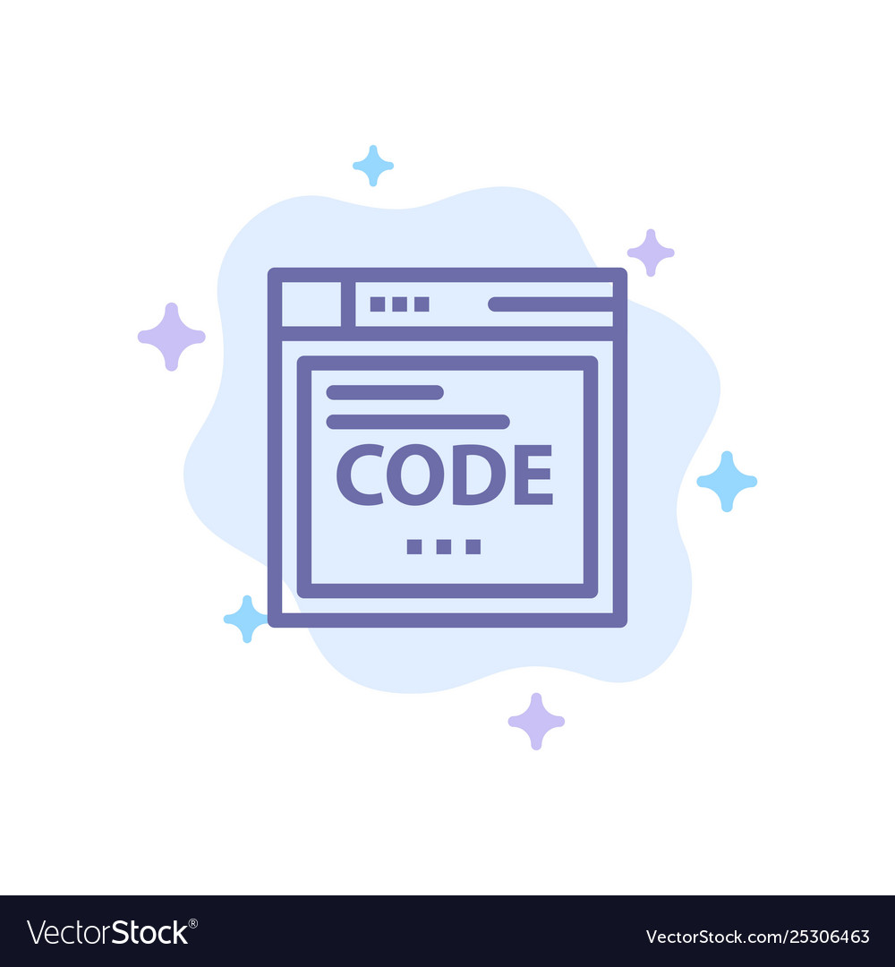 Browser internet code coding blue icon vector image Browser internet code coding blue icon