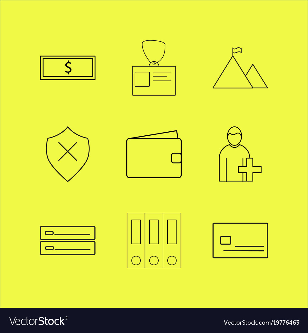 Business linear icon set simple outline icons