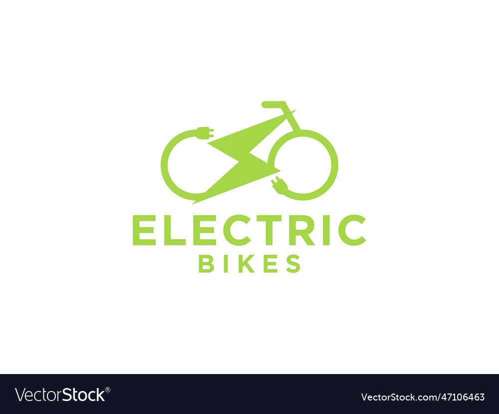 Electric bike shop and service logos Royalty Free Vector