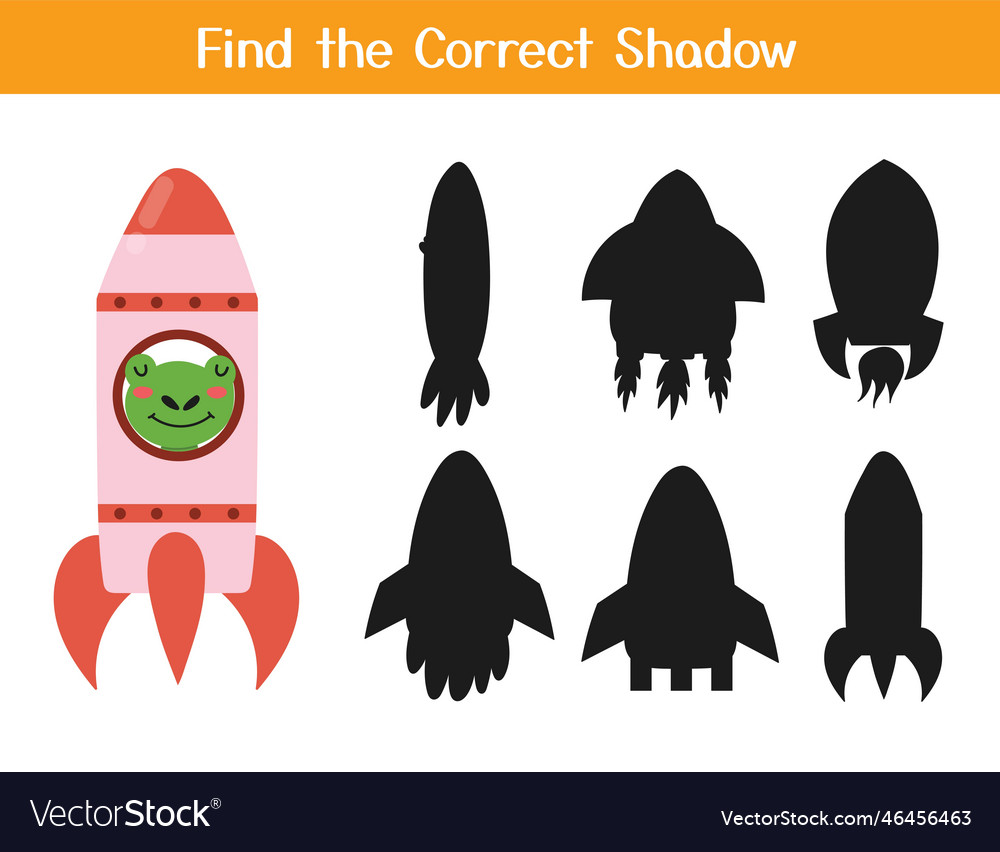 Find the correct shadow matching game with cute vector image Find the correct shadow matching game with cute