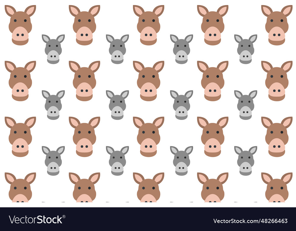 Flat donkey head pattern background