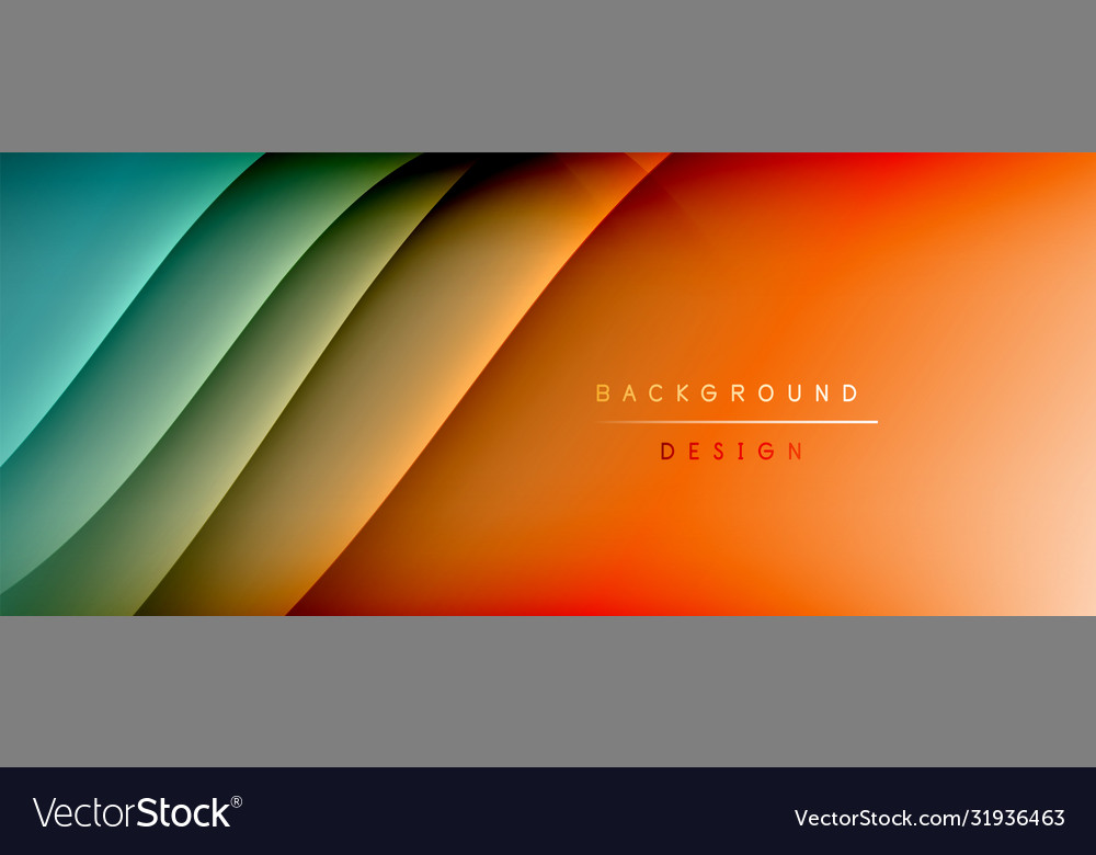 Fluid gradient waves with shadow lines and glowing