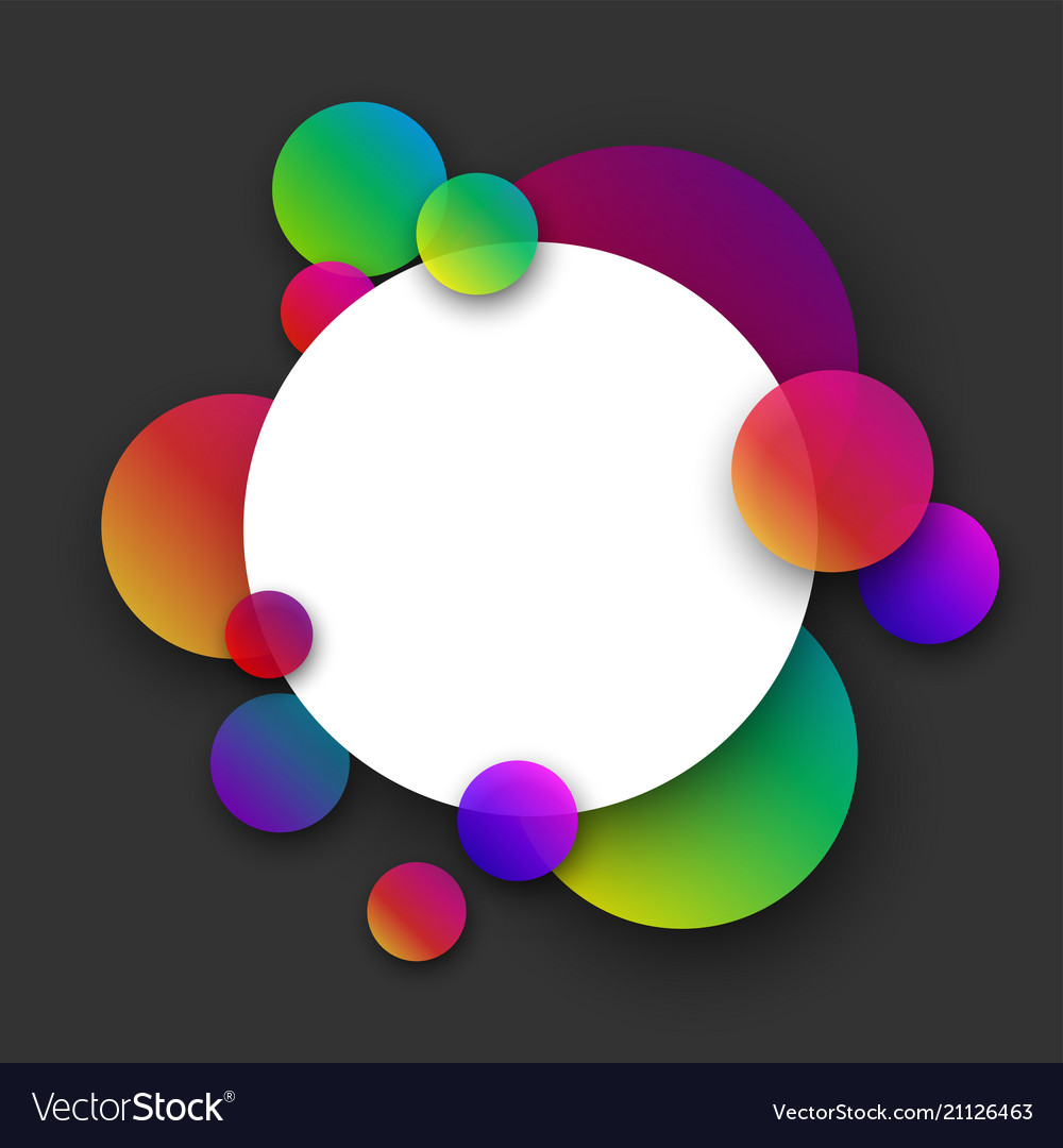 Grey round background with colour circles