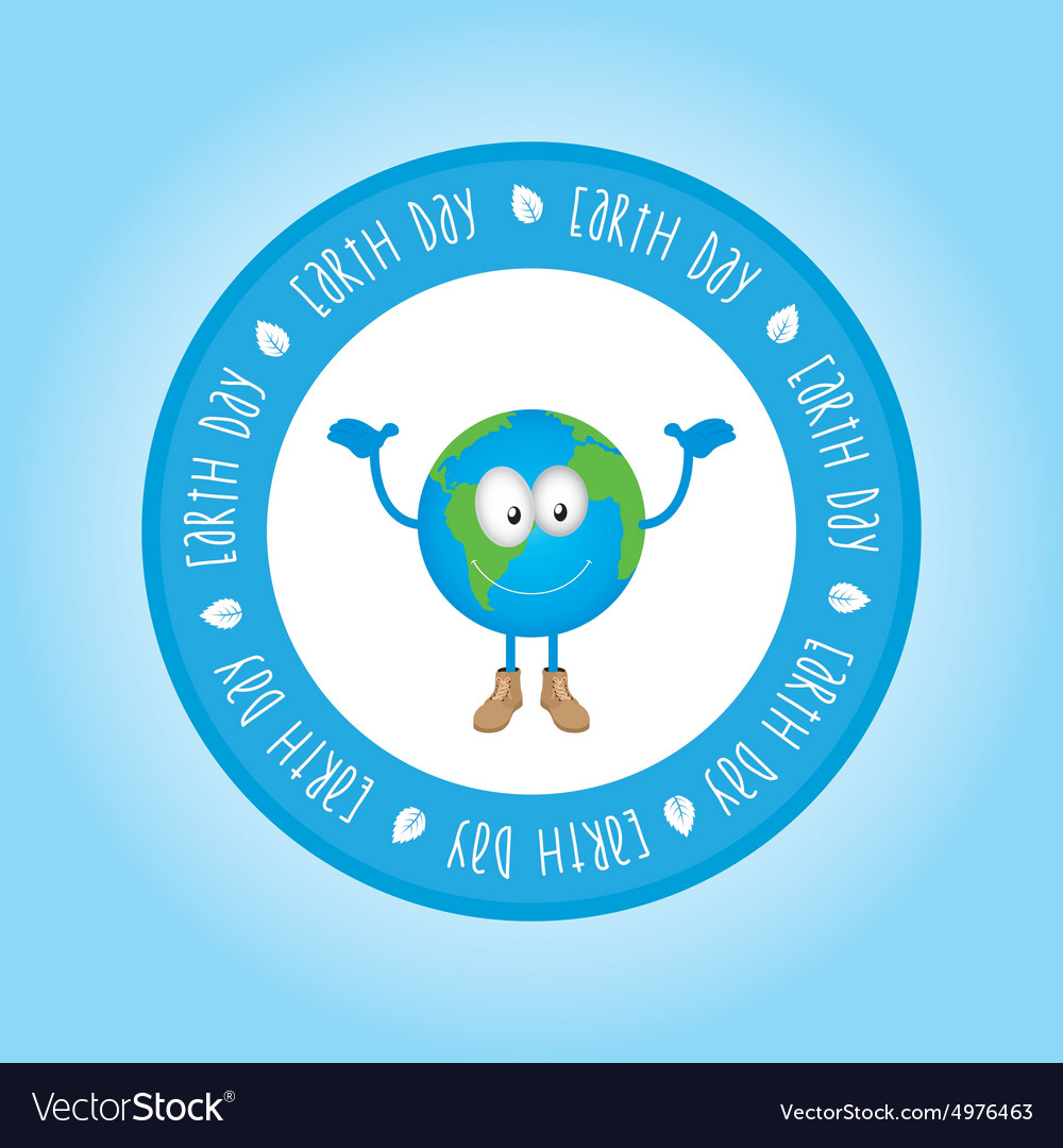 Isolated label with text and elements for earth