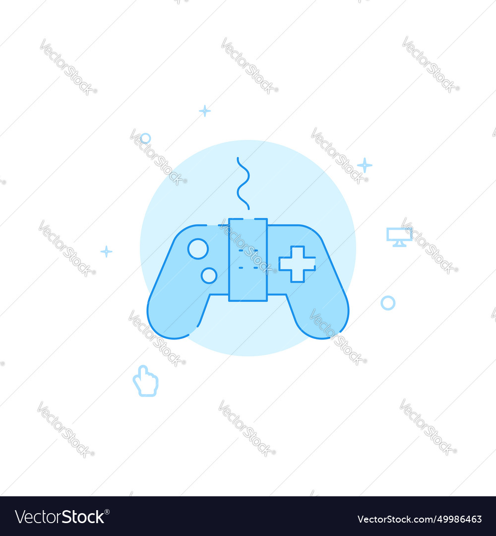 Joystick game controller flat icon filled line