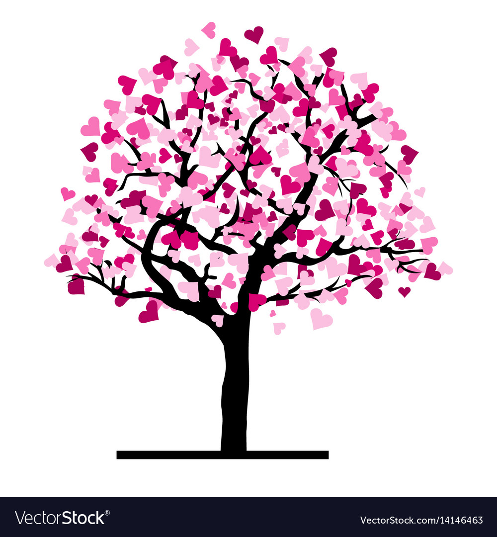 Love tree with hearts Royalty Free Vector Image