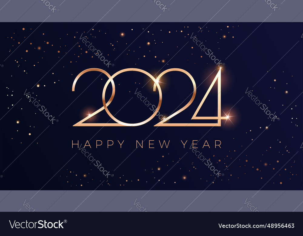 Luxury 2024 happy new year greeting card Vector Image