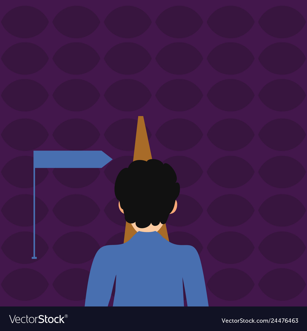 Man facing the distance ahead blocking view vector image Man facing the distance ahead blocking view