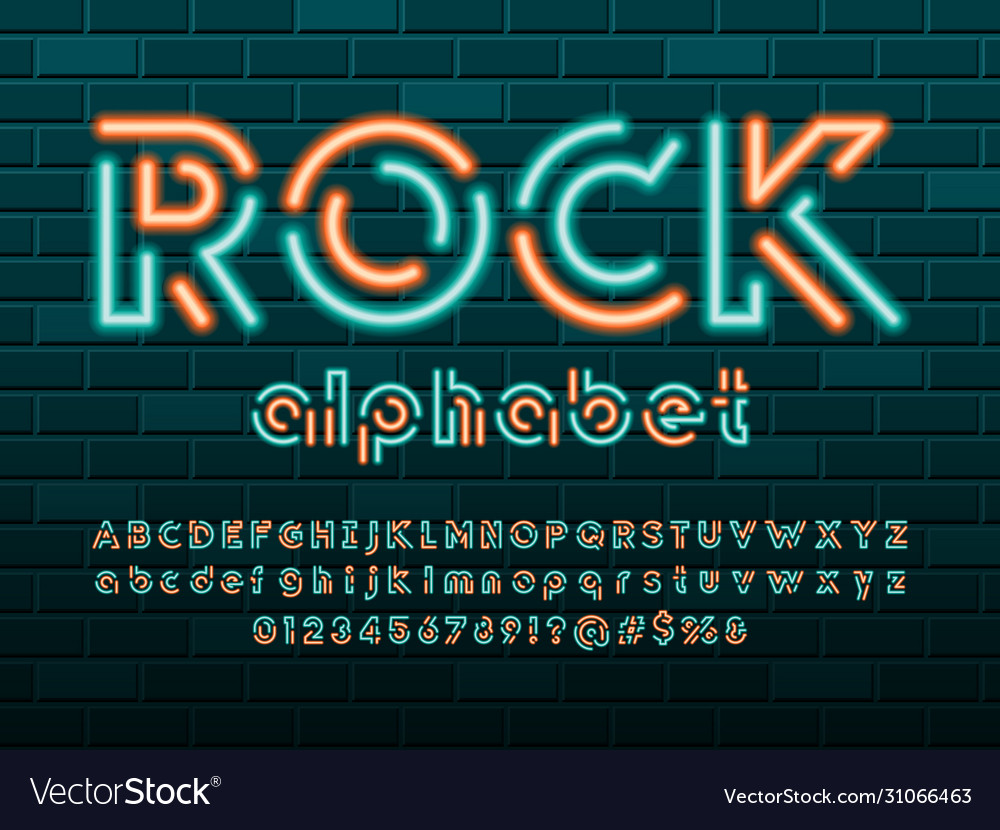 Neon font Royalty Free Vector Image - VectorStock