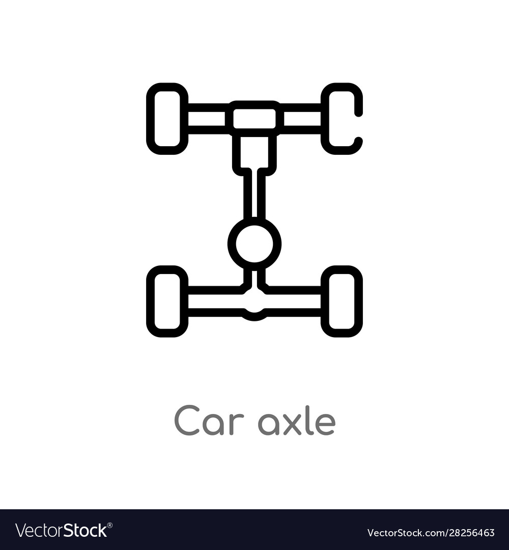 Outline car axle icon isolated black simple line