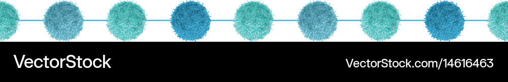 Pom poms baby boy blue decorative Royalty Free Vector Image