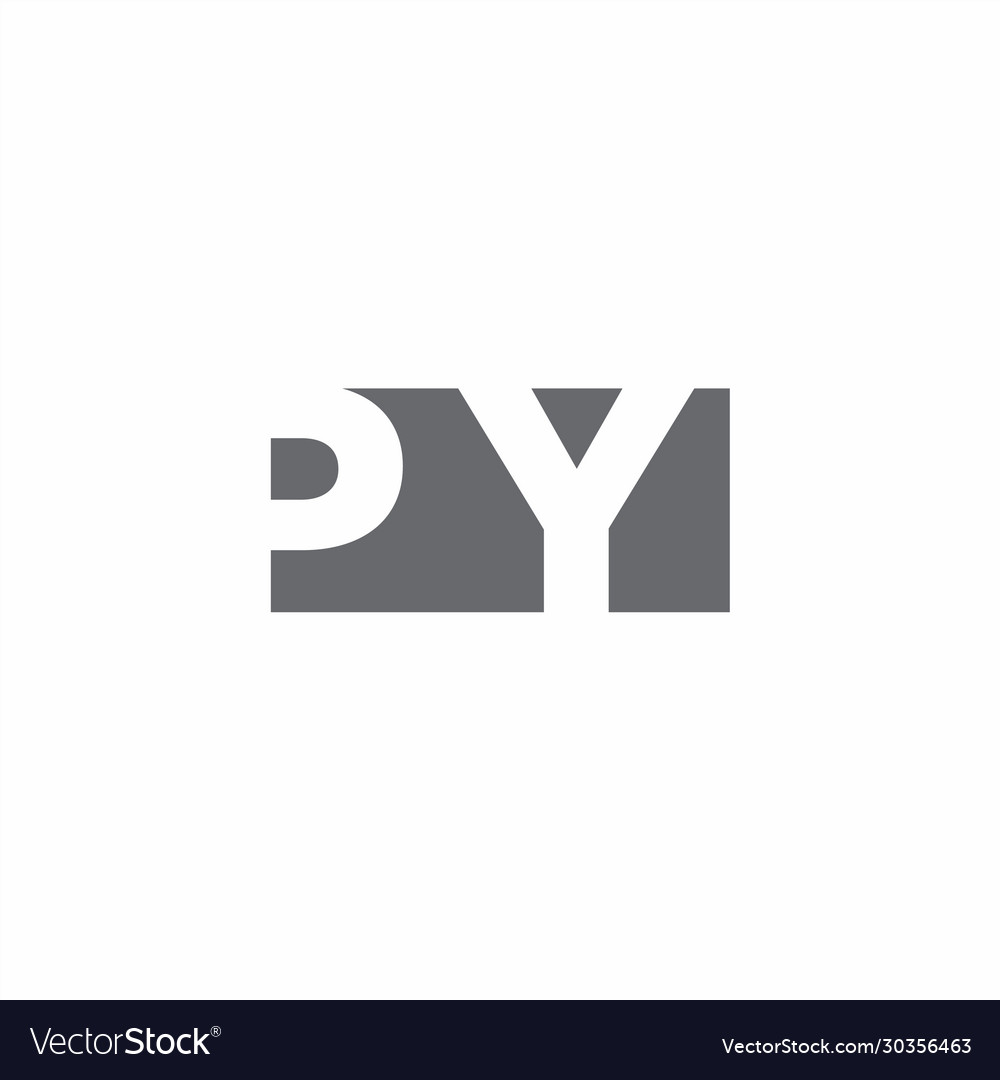 Py logo monogram with negative space style design