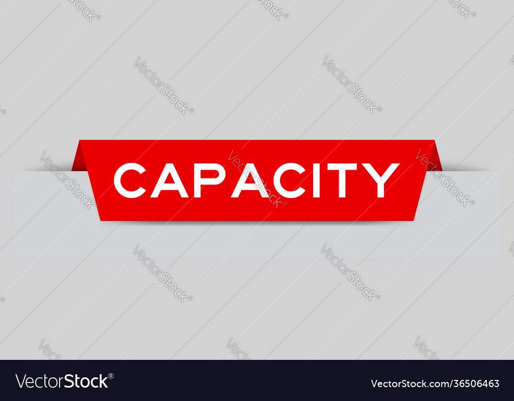 Red color inserted label with word capacity Vector Image Red color inserted label with word capacity