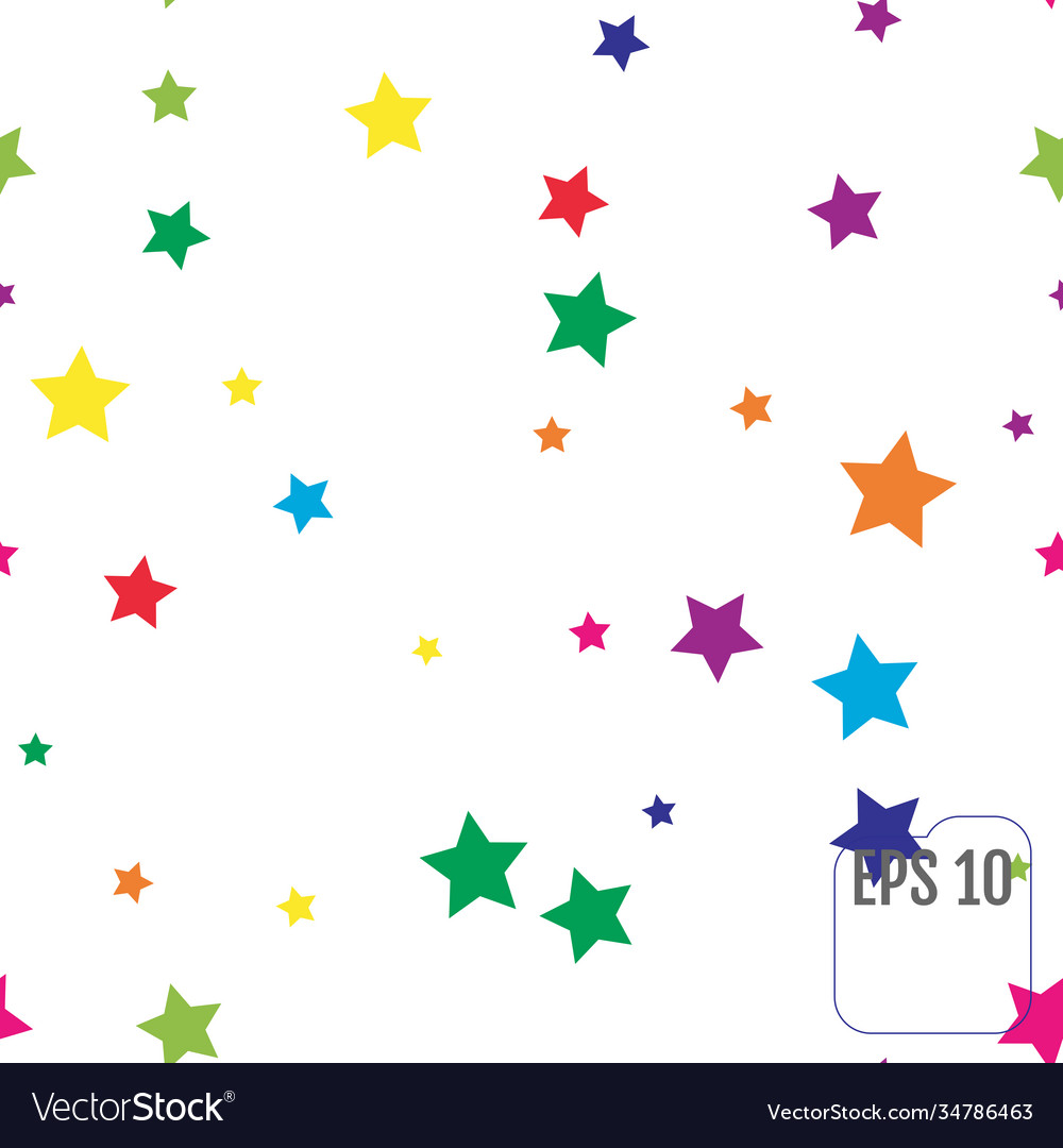 Seamless pattern with colorful stars