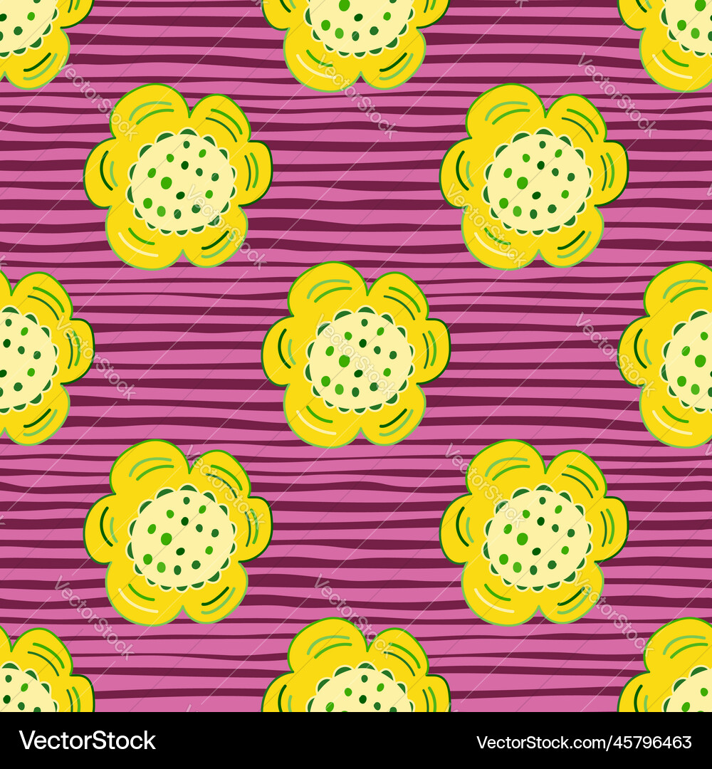Seamless pattern with doodle flowers Royalty Free Vector