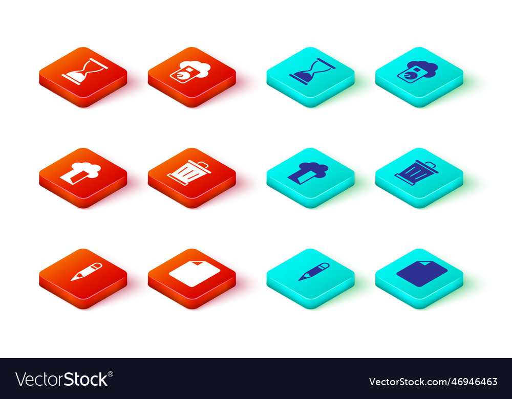 Set pencil file document cloud database trash Vector Image Set pencil file document cloud database trash