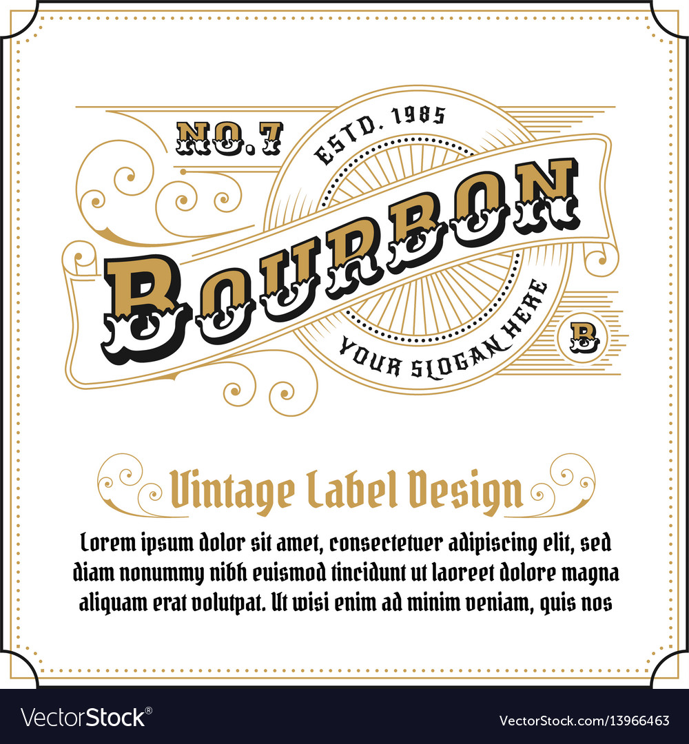 Vintage frame logo design for label vector image Vintage frame logo design for label