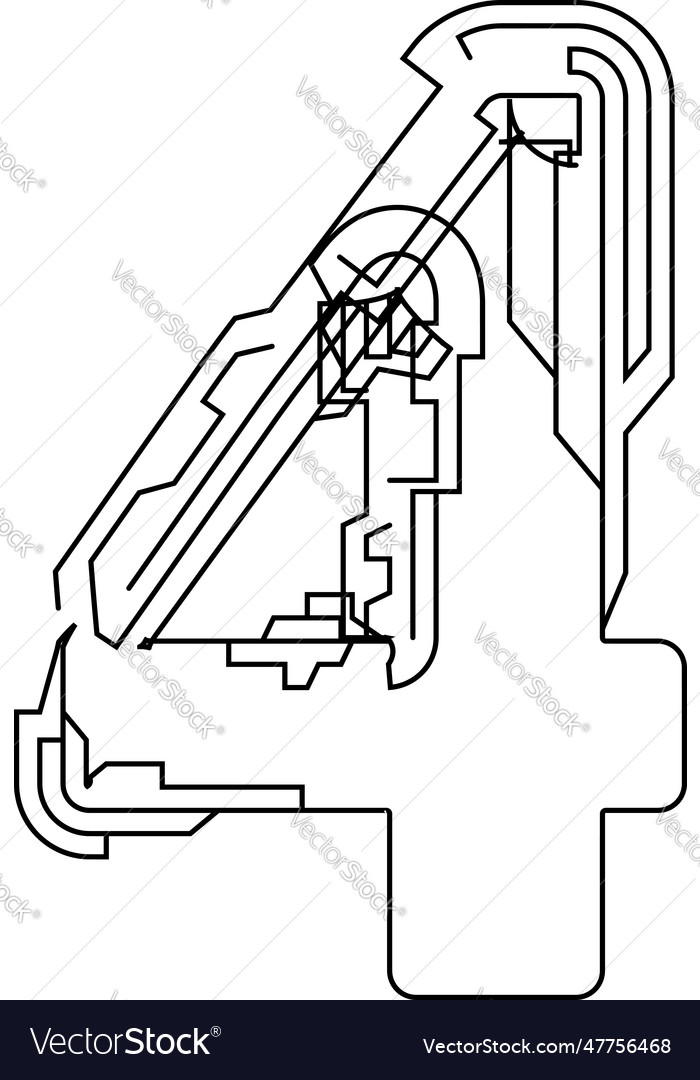 Architectural project font technical draw style Vector Image Architectural project font technical draw style