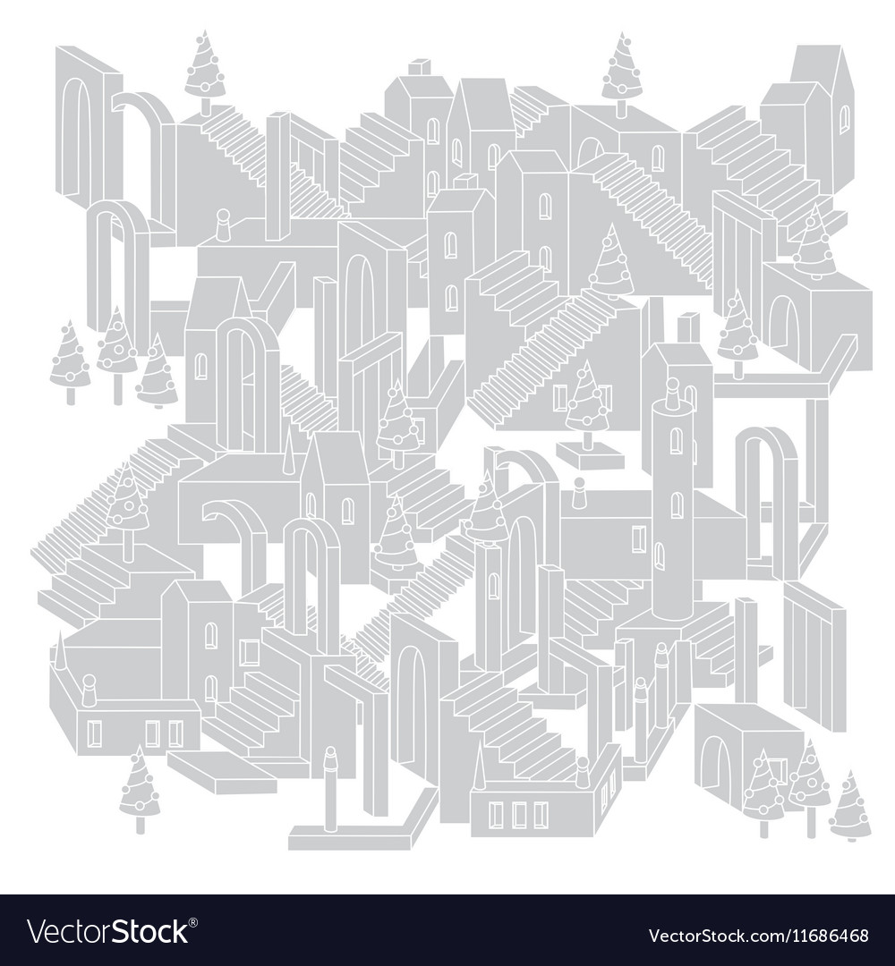 Architecture in shape of labyrinth