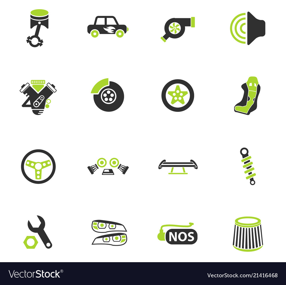 Auto tuning icon set
