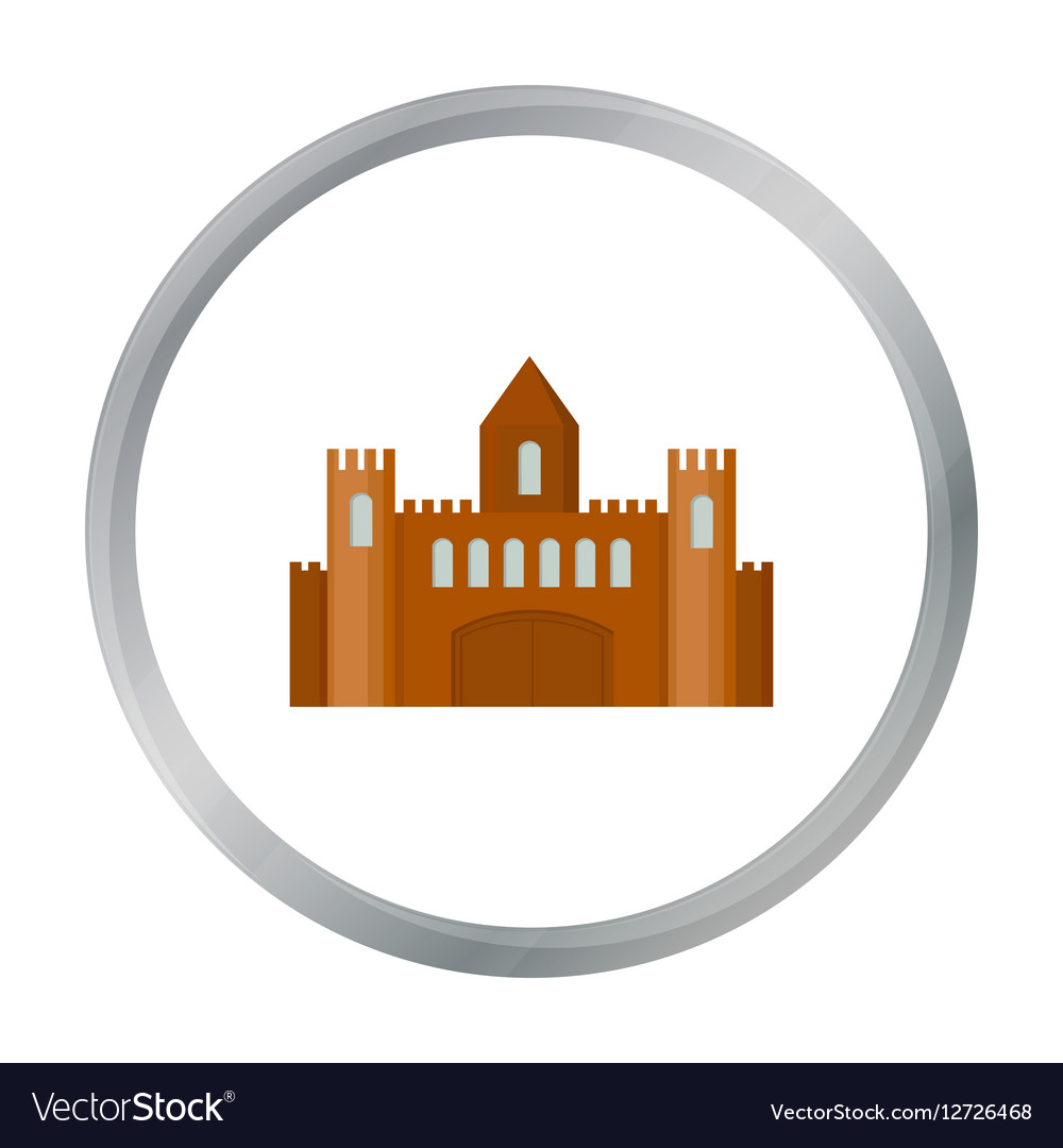 Castle icon cartoon single building from