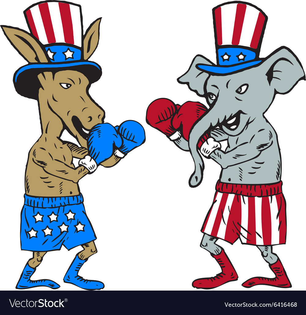 clipart donkey and elephant politics