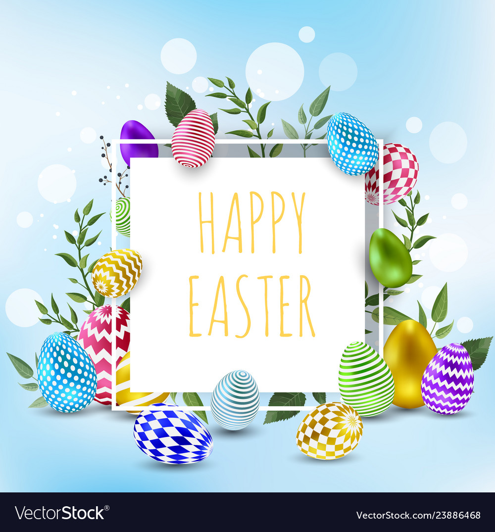 Easter sale banner background template Royalty Free Vector