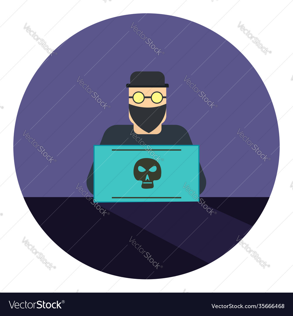 Hacker with mask on a white background