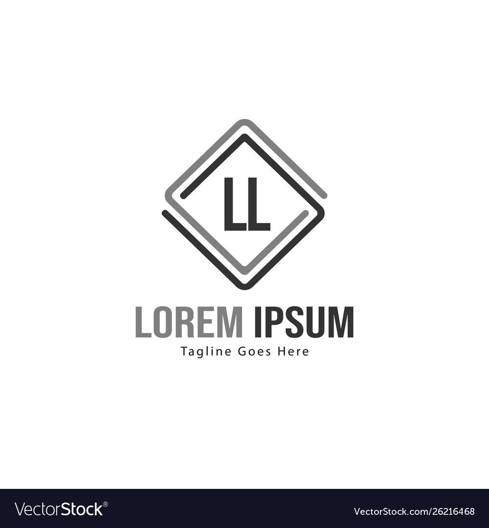 Initial ll logo template with modern frame