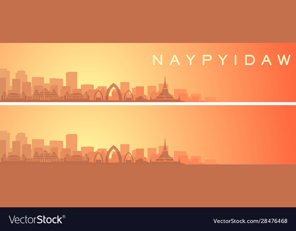 Naypyidaw beautiful skyline scenery banner Vector Image