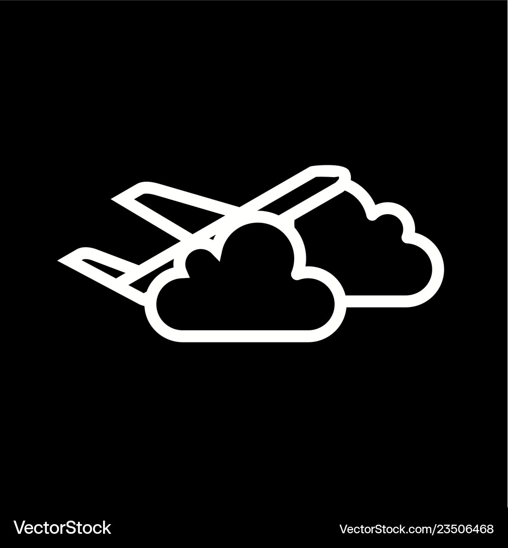 Plane cloud icon Royalty Free Vector Image - VectorStock
