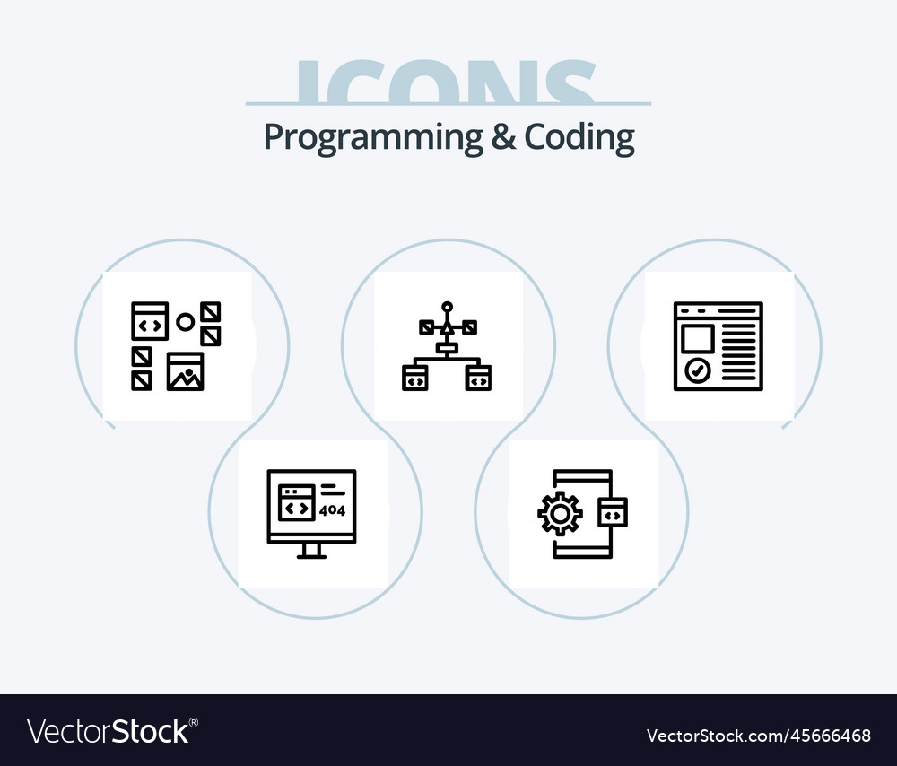 Programmierung und Kodierung der Linie Icon Pack 5