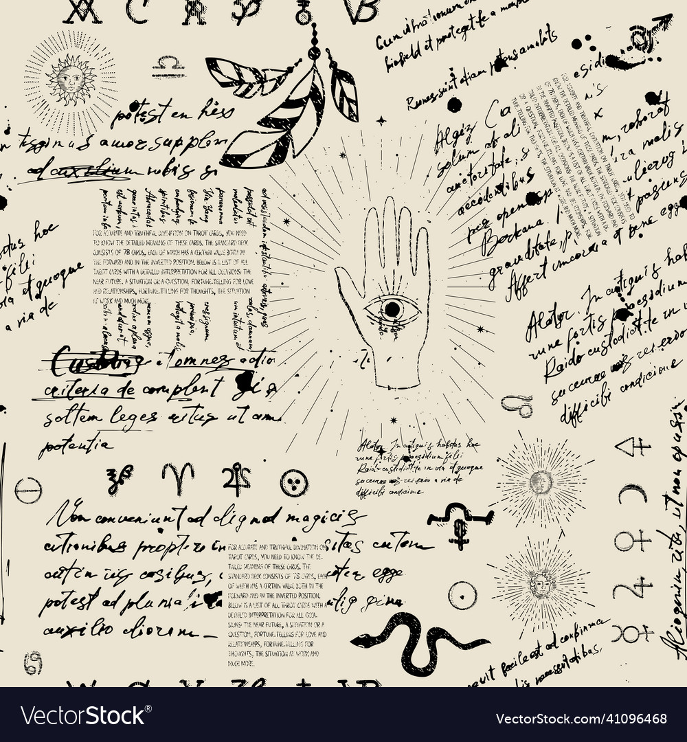 Seamless esoteric pattern vector image Seamless esoteric pattern
