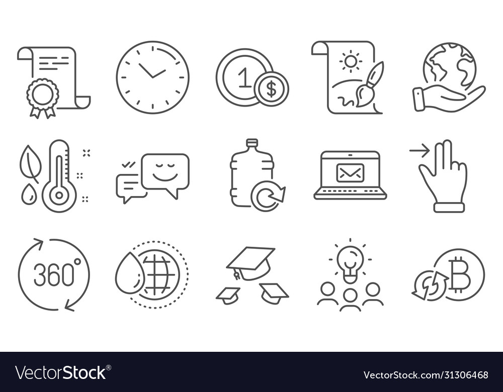 Set business icons such as throw hats refill