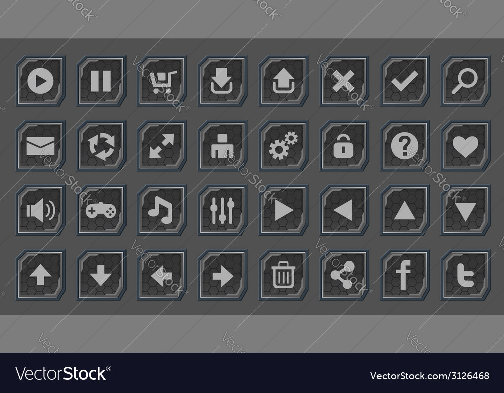 Space Game UI Buttons