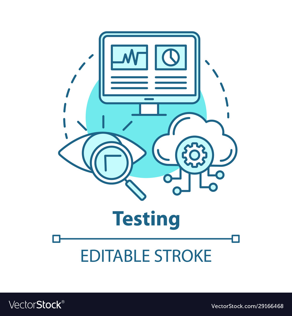 Testing concept icon search for information