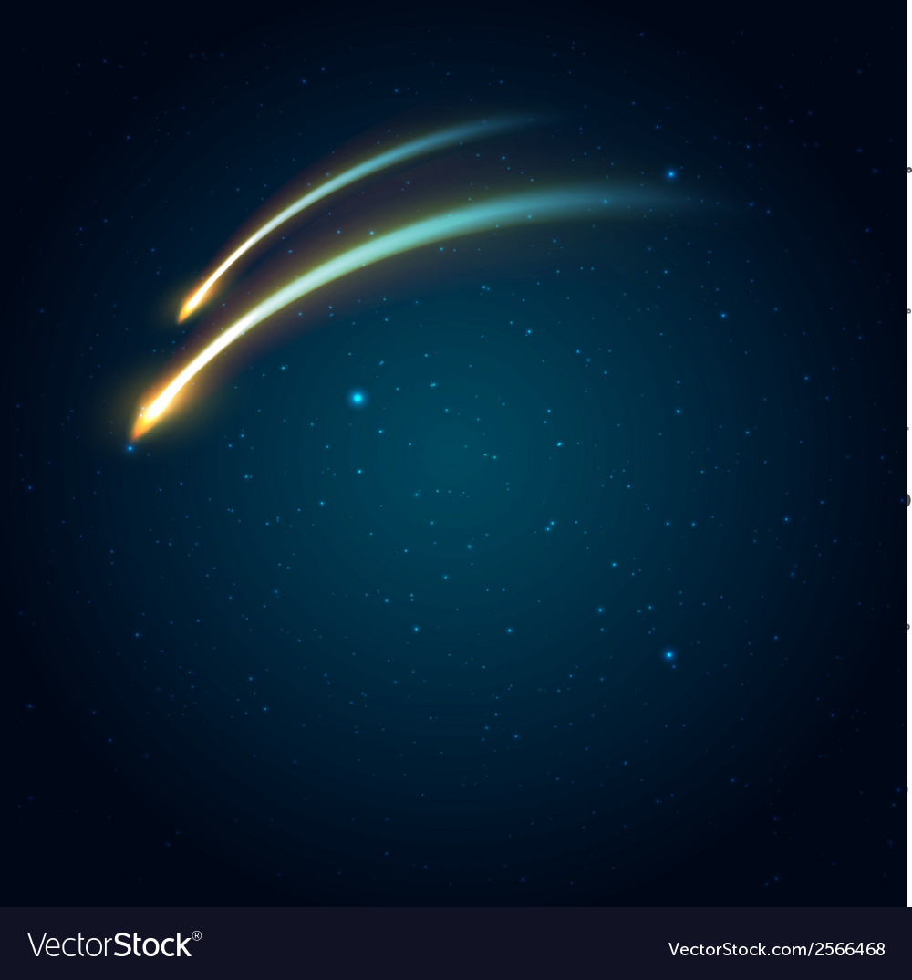 Two comets on space background with space Vector Image