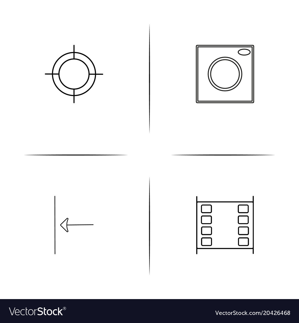 Web and text simple linear icon setsimple outline