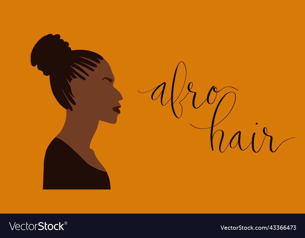 African american woman side view portrait afro vector image African american woman side view portrait afro