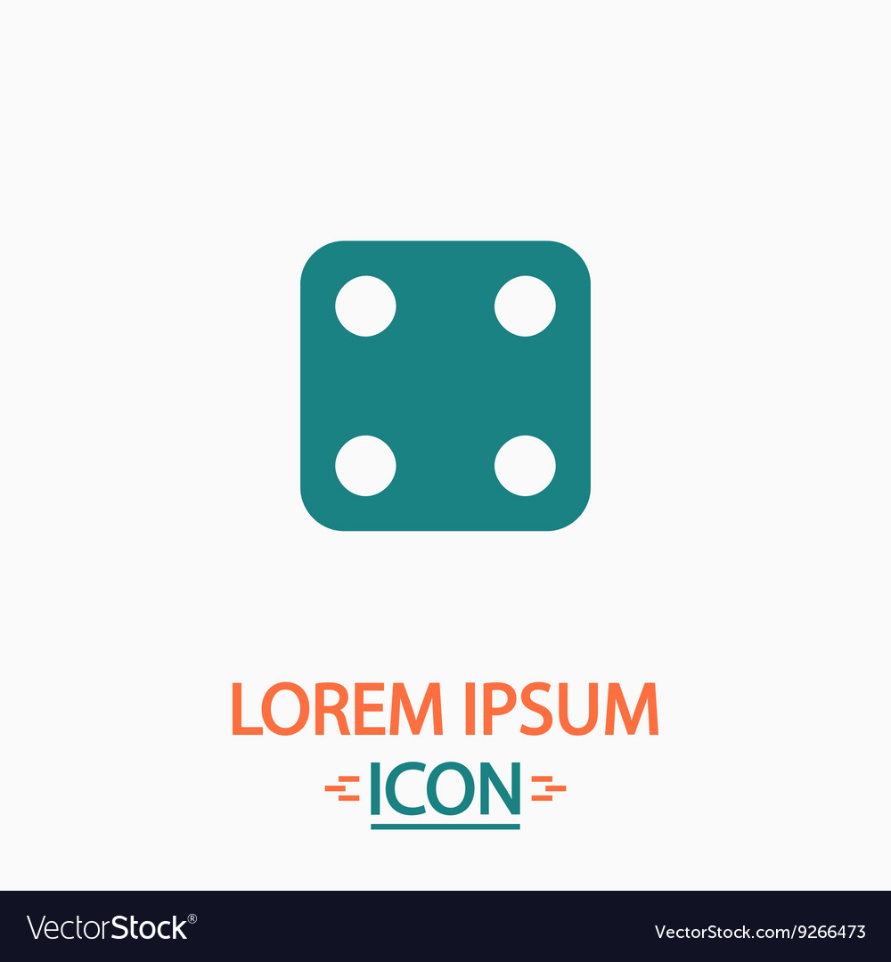Dice cube computer symbol vector image Dice cube computer symbol