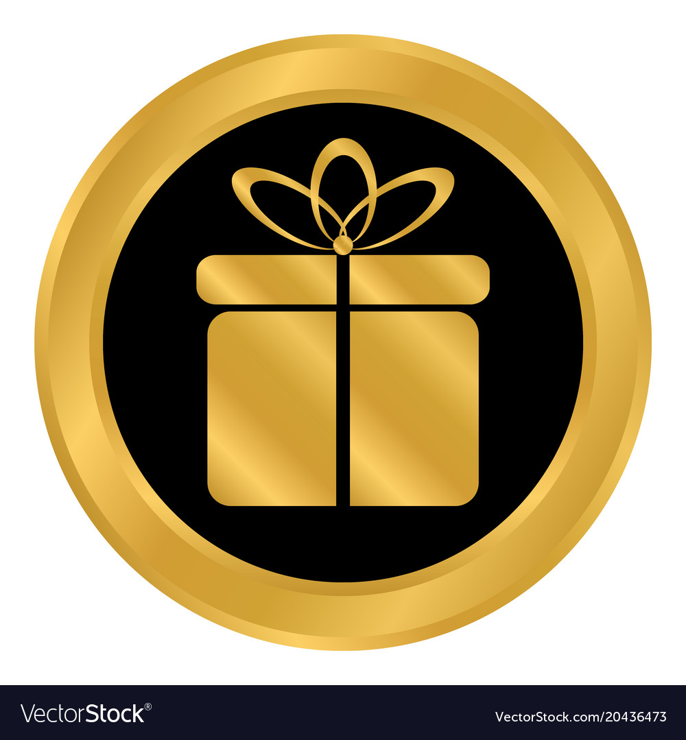 Gift button on white Royalty Free Vector Image