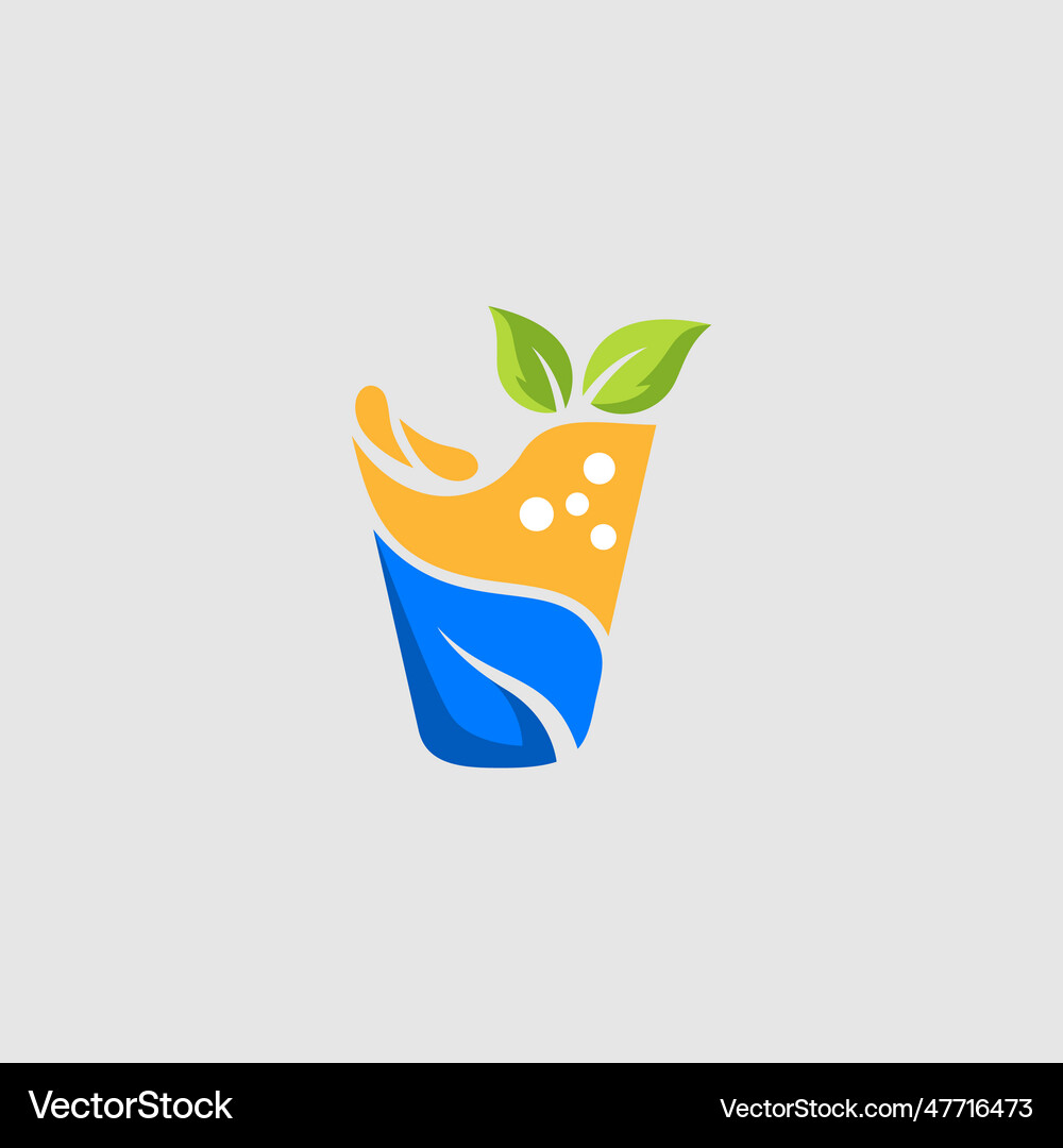 Juice glass logo icon design modern Royalty Free Vector