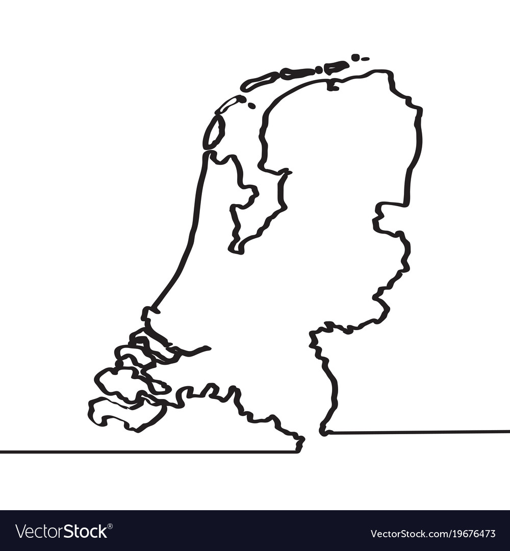 Map of the netherlands continuous line