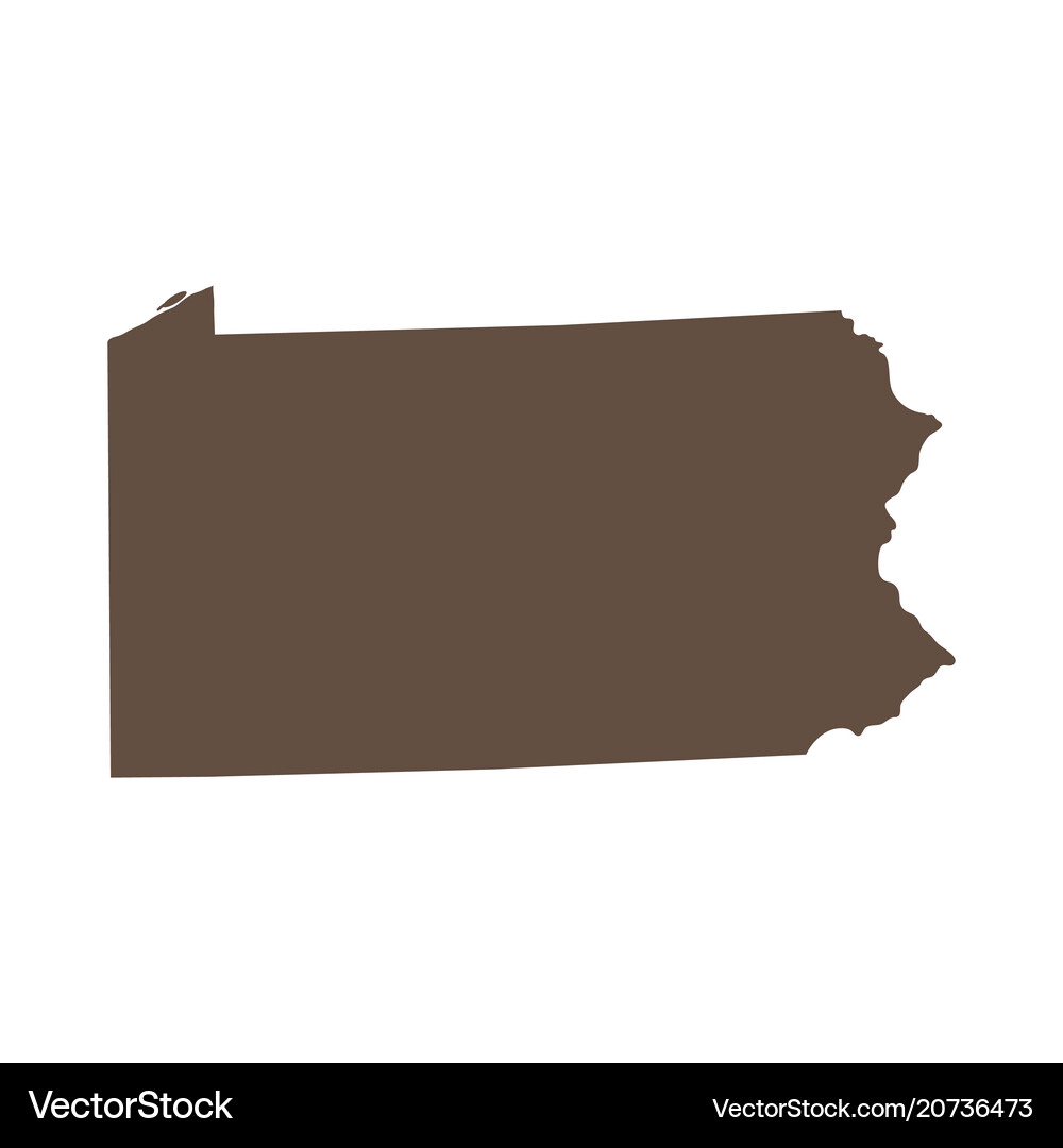 Map Of The Us State Pennsylvania Royalty Free Vector Image