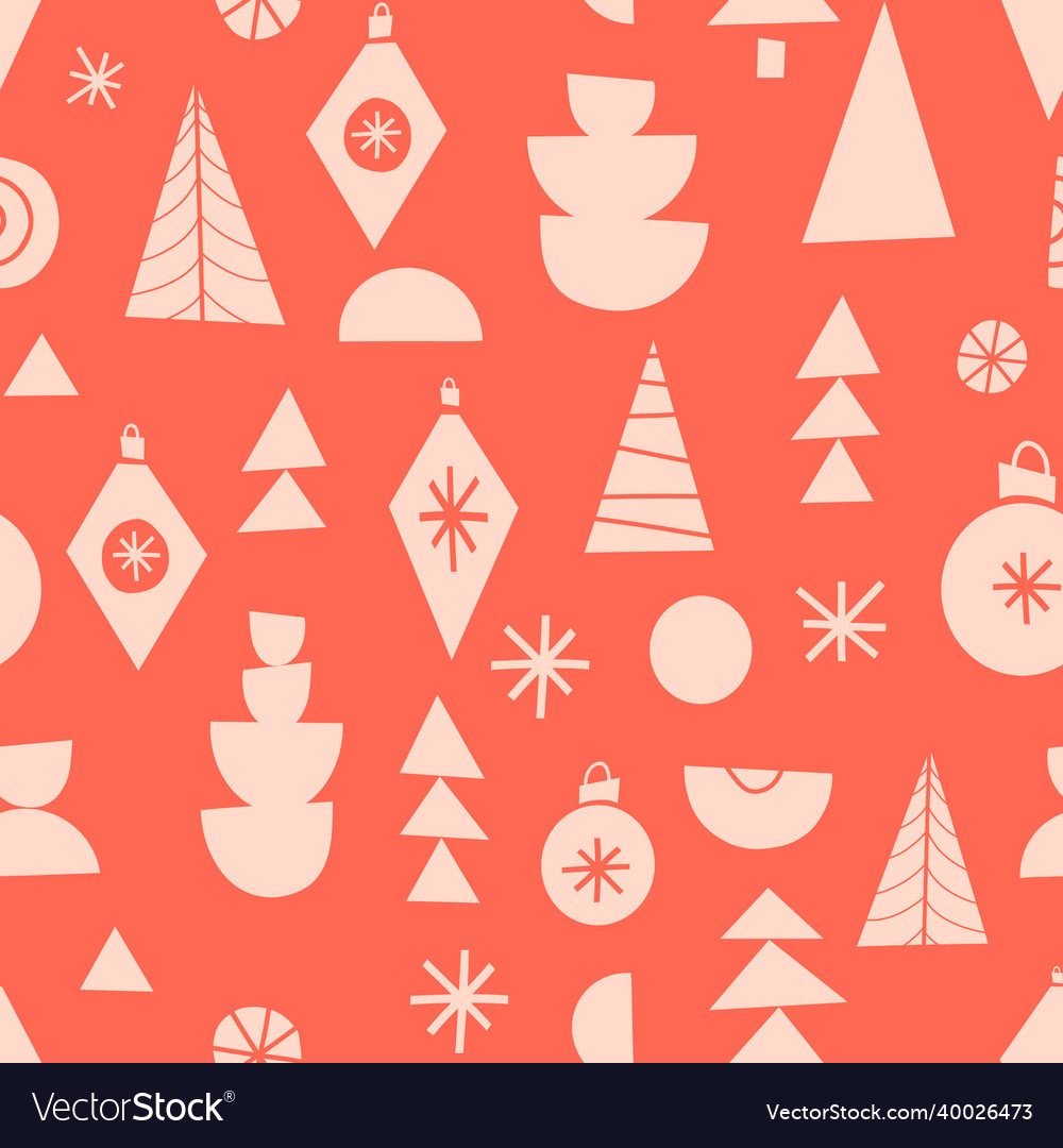 Modern christmas background red seamless vector image Modern christmas background red seamless